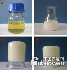 單組份聚氨酯水凝膠水中乳化及凝膠圖片